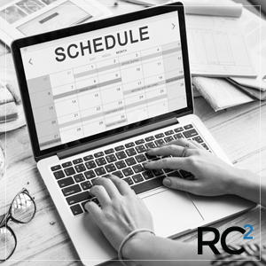 RC2 schedule on laptop