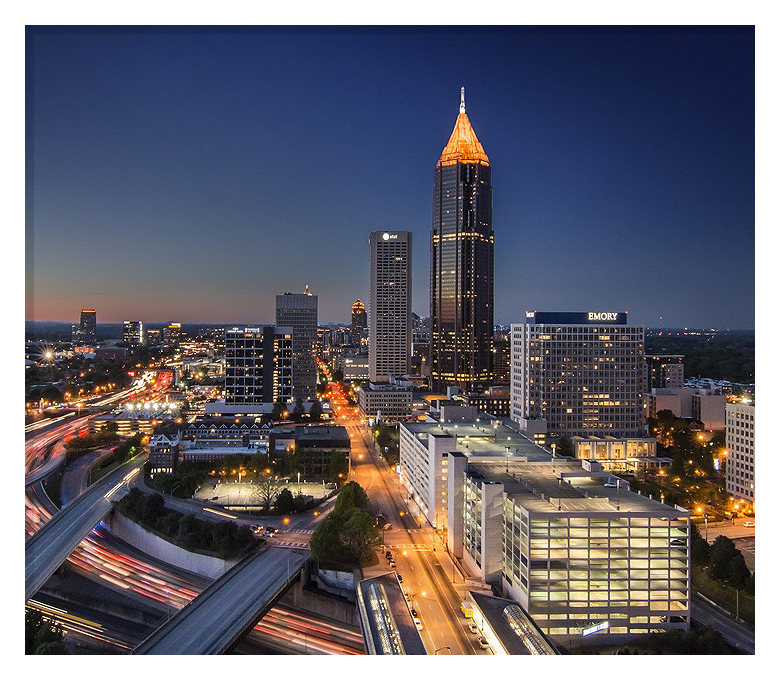City of Atlanta, GA Skyline near dusk